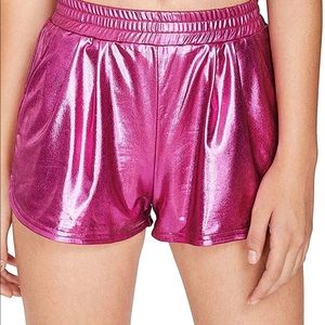 Women’s Shiny Pink Metallic Shorts size L